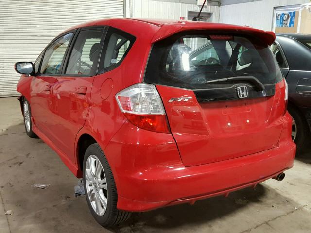 JHMGE884X9S019743 - 2009 HONDA FIT SPORT RED photo 3