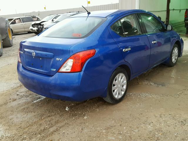 3N1CN7AP0CL893090 - 2012 NISSAN VERSA S BLUE photo 4