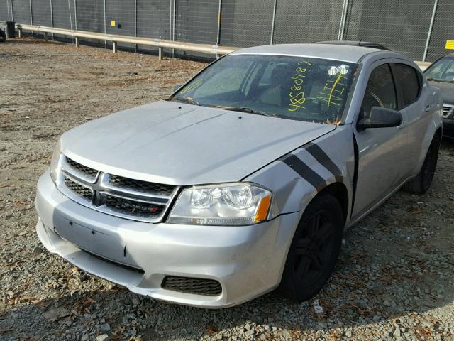 1C3CDZAB8CN265721 - 2012 DODGE AVENGER SE SILVER photo 2