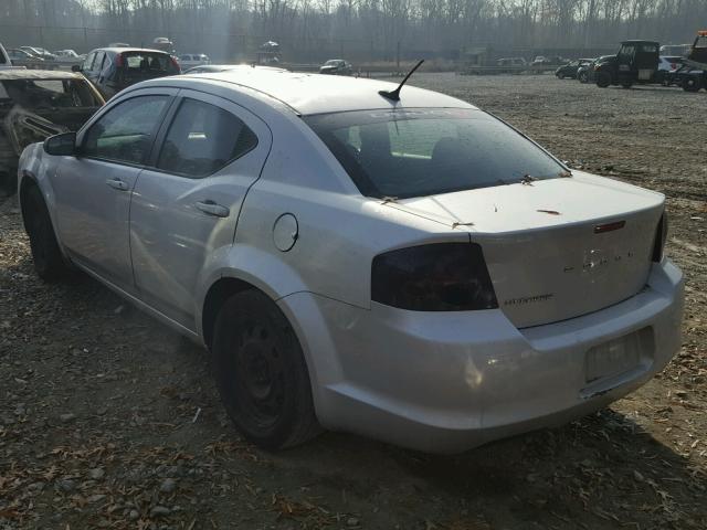 1C3CDZAB8CN265721 - 2012 DODGE AVENGER SE SILVER photo 3