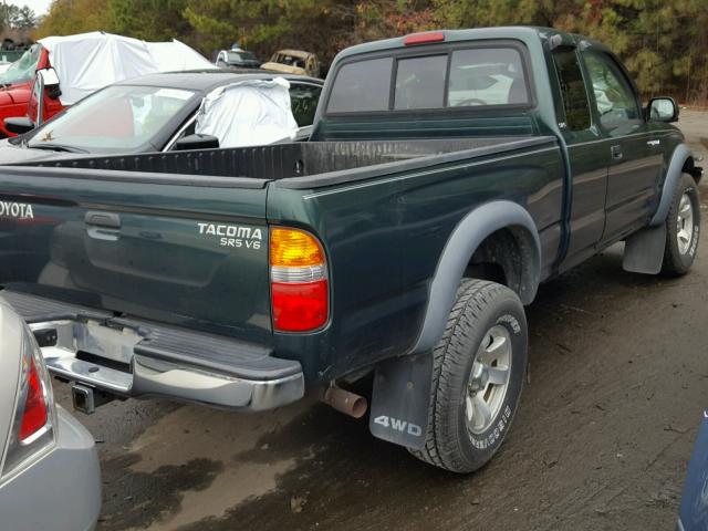 5TEWN72N03Z187516 - 2003 TOYOTA TACOMA XTR GREEN photo 4