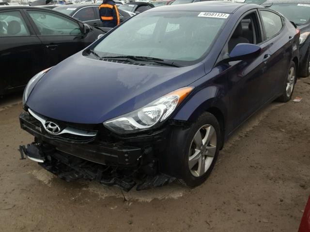 5NPDH4AE9DH238465 - 2013 HYUNDAI ELANTRA GL BLUE photo 2