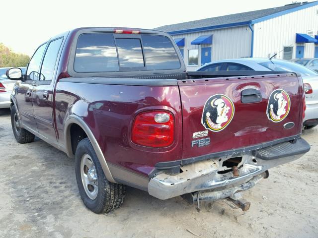 1FTRW07633KB90921 - 2003 FORD F150 SUPER MAROON photo 3