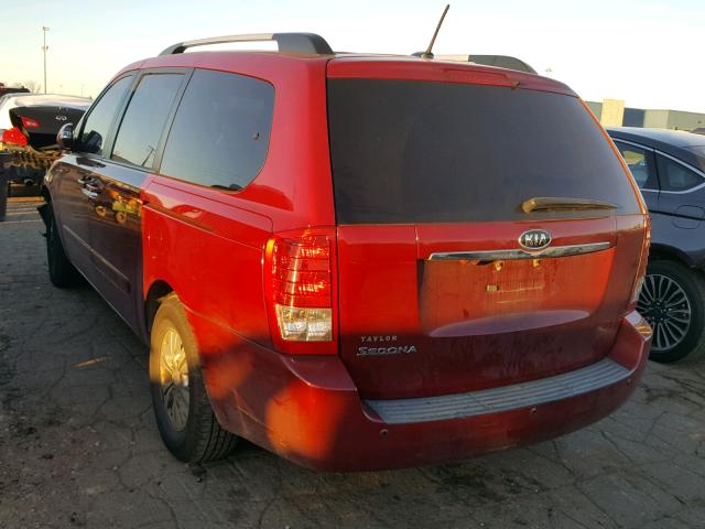 KNDMG4C75B6387707 - 2011 KIA SEDONA LX RED photo 3