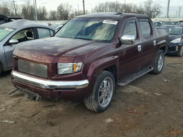 2HJYK165X7H540947 - 2007 HONDA RIDGELINE RED photo 2