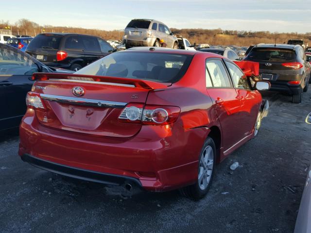 2T1BU4EE1BC661909 - 2011 TOYOTA COROLLA BA RED photo 4