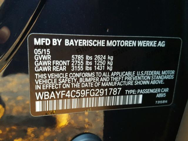 WBAYF4C59FG291787 - 2015 BMW 740 LXI BLUE photo 10