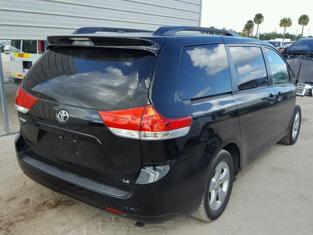 5TDKK3DC5ES435156 - 2014 TOYOTA SIENNA LE BLACK photo 4