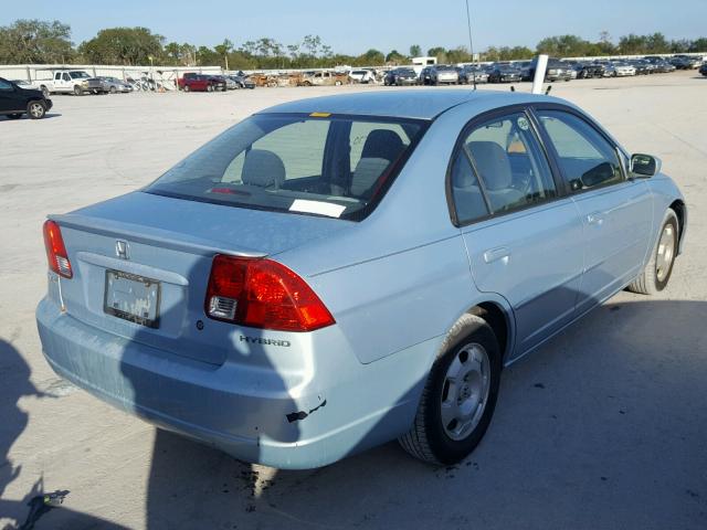 JHMES96695S005708 - 2005 HONDA CIVIC HYBR BLUE photo 4