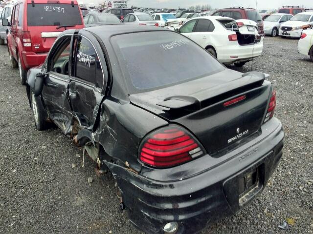 1G2NF52F32C321894 - 2002 PONTIAC GRAND AM S BLACK photo 3