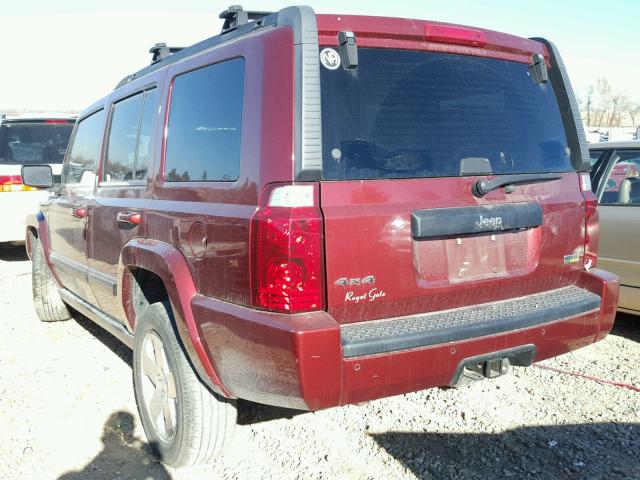 1J8HG48P57C610937 - 2007 JEEP COMMANDER წითელი ფოტო 3