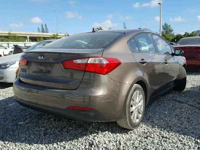 KNAFX4A64E5223360 - 2014 KIA FORTE LX BROWN photo 4