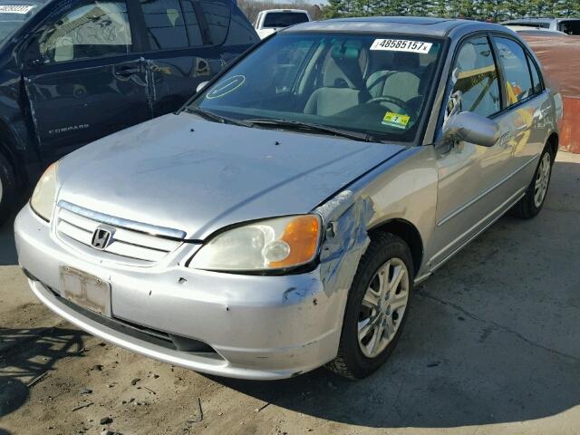 2HGES26783H507908 - 2003 HONDA CIVIC EX SILVER photo 2