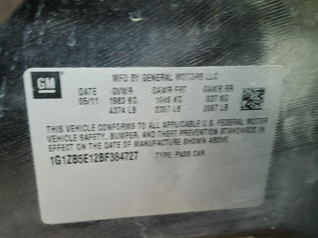 1G1ZB5E12BF384727 - 2011 CHEVROLET MALIBU LS CHARCOAL photo 10