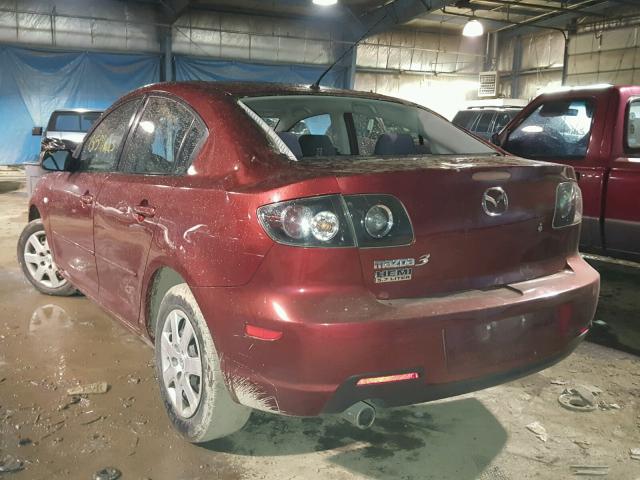 JM1BK12G681119373 - 2008 MAZDA 3 I MAROON photo 3