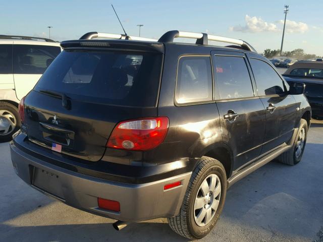 JA4LX31F76U050998 - 2006 MITSUBISHI OUTLANDER BLACK photo 4