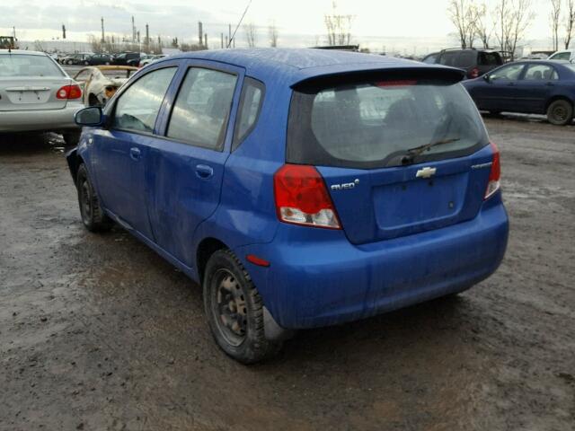 KL1TD62685B447099 - 2005 CHEVROLET AVEO BASE BLUE photo 3