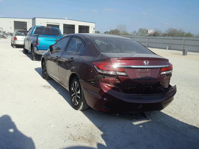 19XFB2F87EE078495 - 2014 HONDA CIVIC EX BURGUNDY photo 3