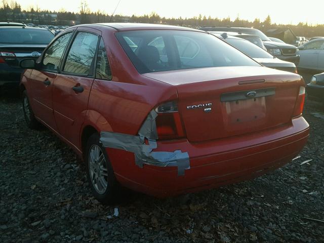 1FAFP34N07W122822 - 2007 FORD FOCUS ZX4 RED photo 3