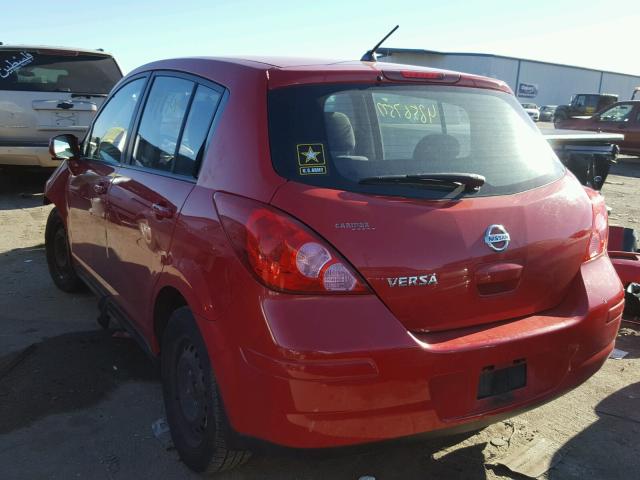 3N1BC13E29L402991 - 2009 NISSAN VERSA S RED photo 3