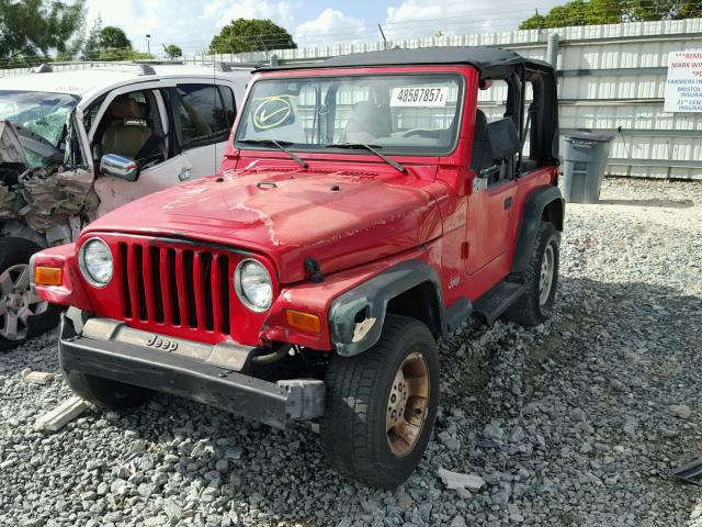 1J4FY29P9VP435350 - 1997 JEEP WRANGLER / RED photo 2