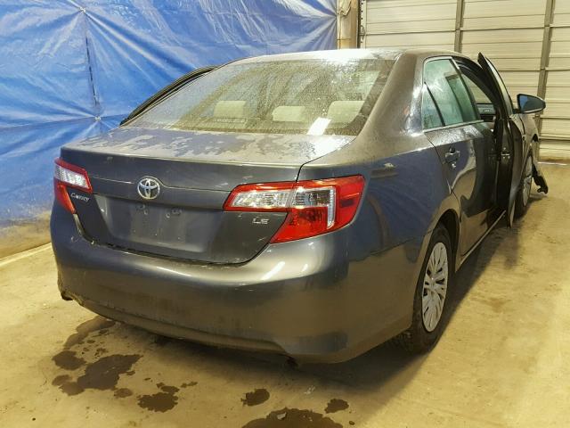 4T4BF1FK6DR311941 - 2013 TOYOTA CAMRY L GRAY photo 4