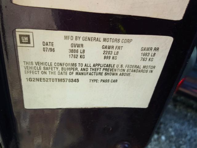 1G2NE52TXVC815070 - 1997 PONTIAC GRAND AM S 紫色 照片 10