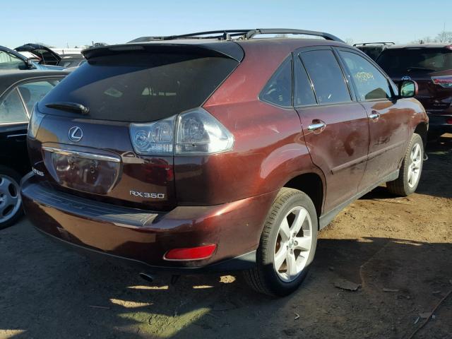 JTJHK31U282853304 - 2008 LEXUS RX 350 MAROON photo 4