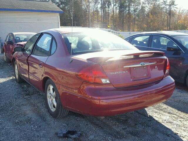 1FAFP55S42A163069 - 2002 FORD TAURUS SES BURGUNDY photo 3