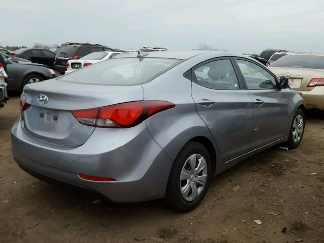 5NPDH4AE5GH662925 - 2016 HYUNDAI ELANTRA SE BLUE photo 4