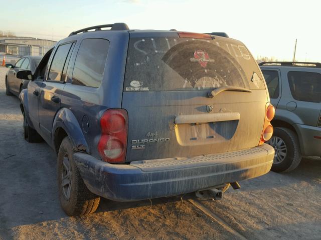 1D4HB48N96F126502 - 2006 DODGE DURANGO SL BLUE photo 3