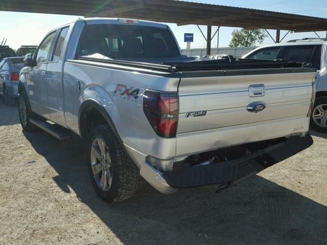 1FTFX1EF8DFC48508 - 2013 FORD F150 SUPER SILVER photo 3