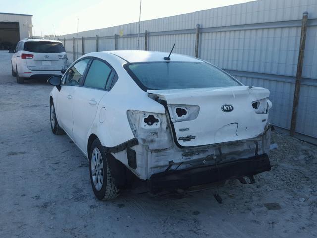 KNADM4A33E6389661 - 2014 KIA RIO LX WHITE photo 3