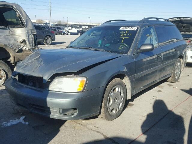 4S3BH635X17303193 - 2001 SUBARU LEGACY L GREEN photo 2