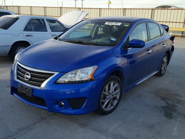 3N1AB7AP8EY299241 - 2014 NISSAN SENTRA S BLUE photo 2