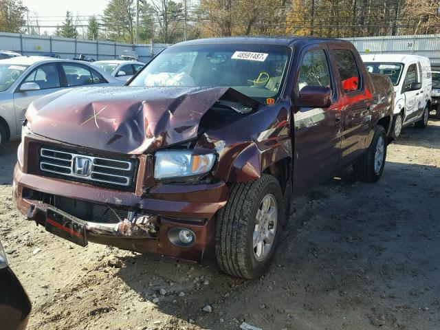 2HJYK16537H534486 - 2007 HONDA RIDGELINE MAROON photo 2