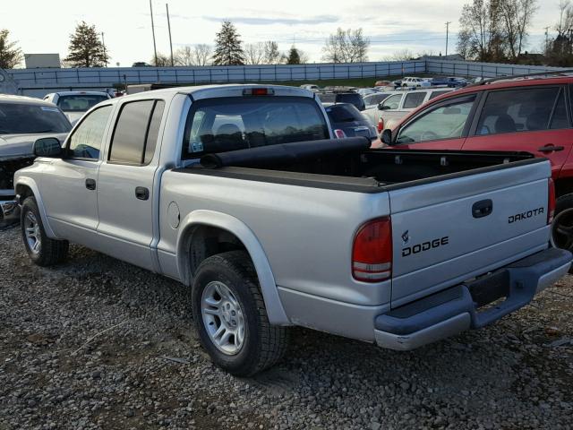 1D7HL38N14S500762 - 2004 DODGE DAKOTA QUA SILVER photo 3