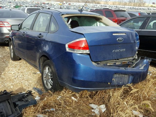 1FAHP35N28W184425 - 2008 FORD FOCUS SE BLUE photo 3