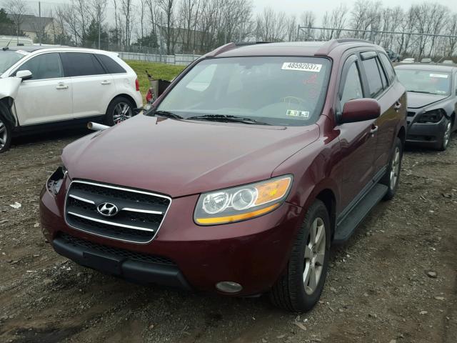 5NMSH73E18H148123 - 2008 HYUNDAI SANTA FE S MAROON photo 2