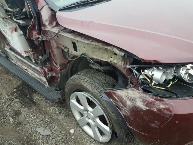 5NMSH73E18H148123 - 2008 HYUNDAI SANTA FE S MAROON photo 9