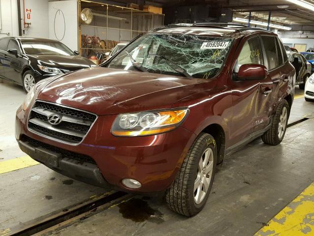 5NMSH13EX9H249918 - 2009 HYUNDAI SANTA FE S BURGUNDY photo 2