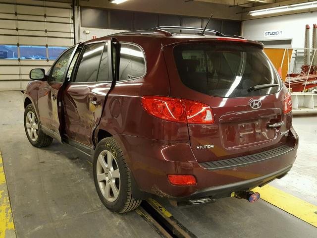 5NMSH13EX9H249918 - 2009 HYUNDAI SANTA FE S BURGUNDY photo 3