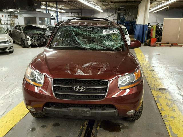 5NMSH13EX9H249918 - 2009 HYUNDAI SANTA FE S BURGUNDY photo 9