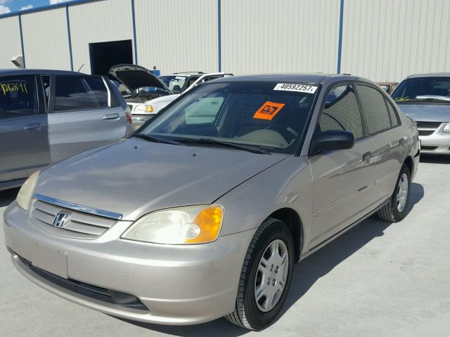 2HGES16551H574665 - 2001 HONDA CIVIC LX BEIGE photo 2