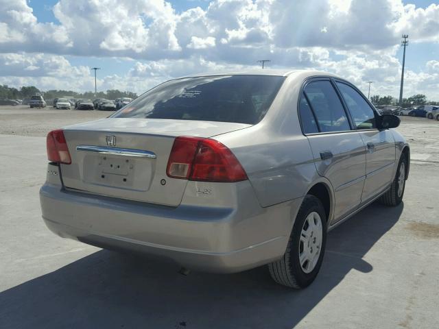 2HGES16551H574665 - 2001 HONDA CIVIC LX BEIGE photo 4