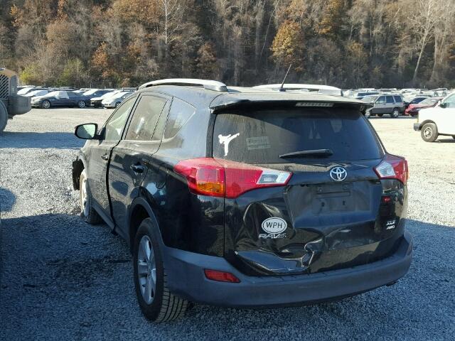 2T3RFREV2DW028964 - 2013 TOYOTA RAV4 XLE BLACK photo 3