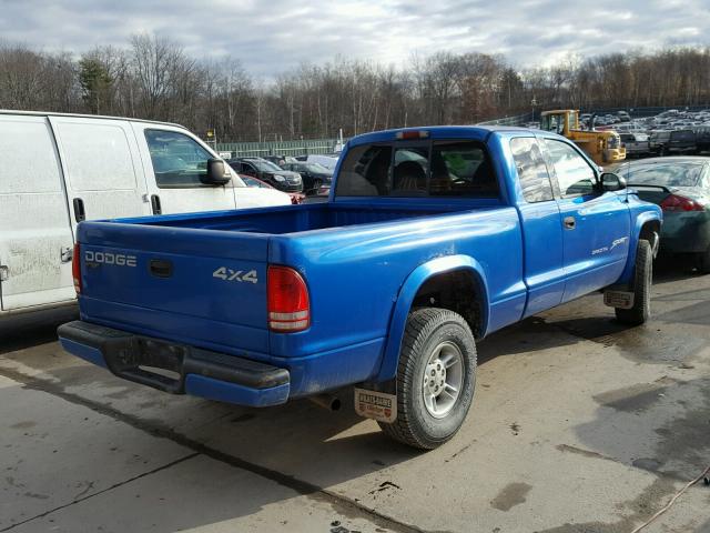 1B7GG22Y8XS197734 - 1999 DODGE DAKOTA BLUE photo 4