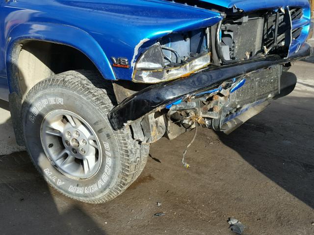 1B7GG22Y8XS197734 - 1999 DODGE DAKOTA BLUE photo 9