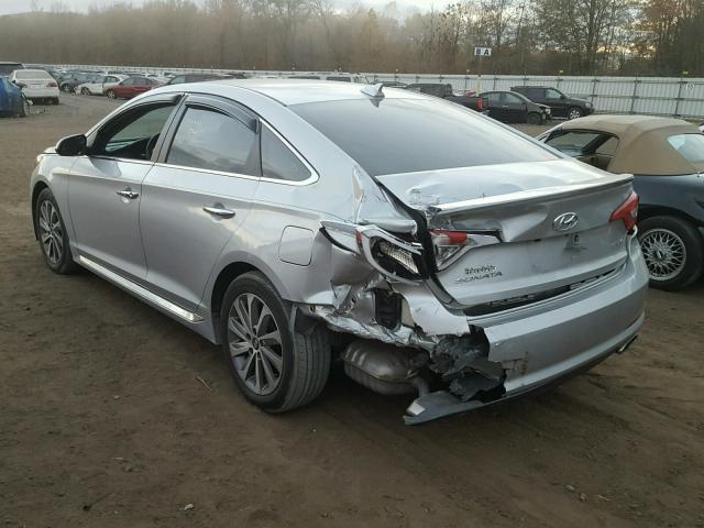 5NPE34AF1FH174548 - 2015 HYUNDAI SONATA SPO SILVER photo 3