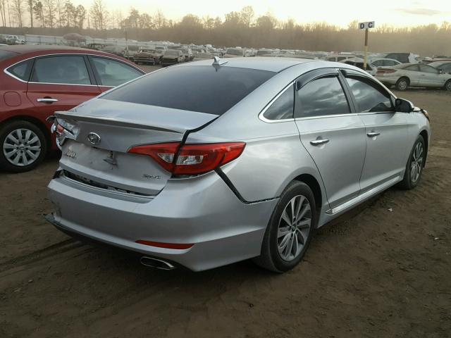 5NPE34AF1FH174548 - 2015 HYUNDAI SONATA SPO SILVER photo 4